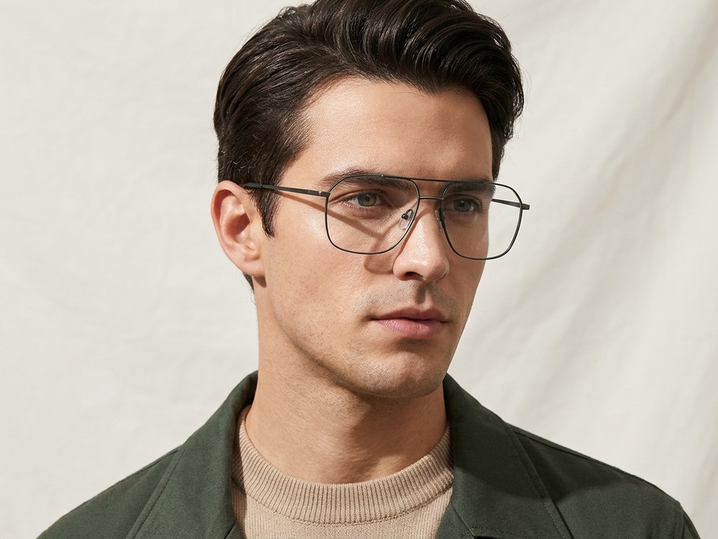 BS2012-2940_Green_Aviator_Metal_Glasses-tryon_male