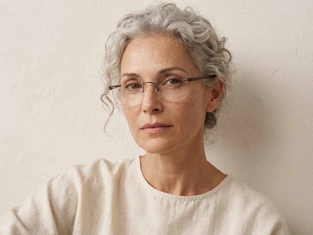 BS2012-2948_Brown_Invisible_Metal_Glasses-tryon_female