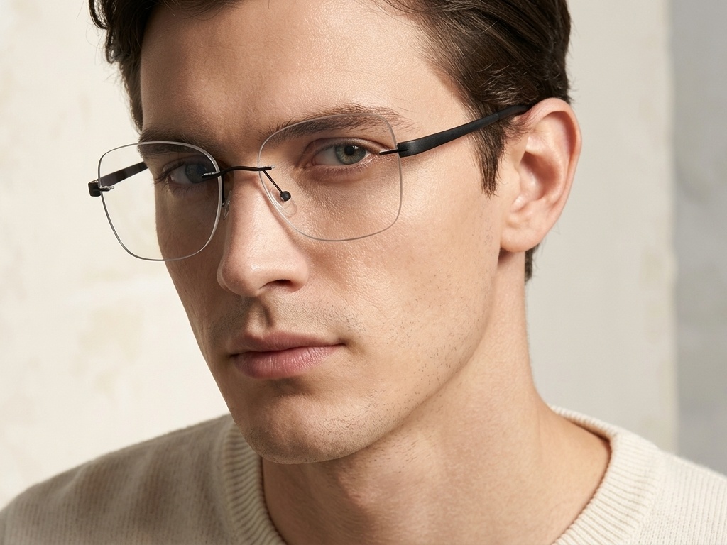 BS2012-2949_Black_Invisible_Metal_Glasses-tryon_male