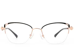 BS2012-2962_Black_Semi-rimless_Metal_Glasses_front