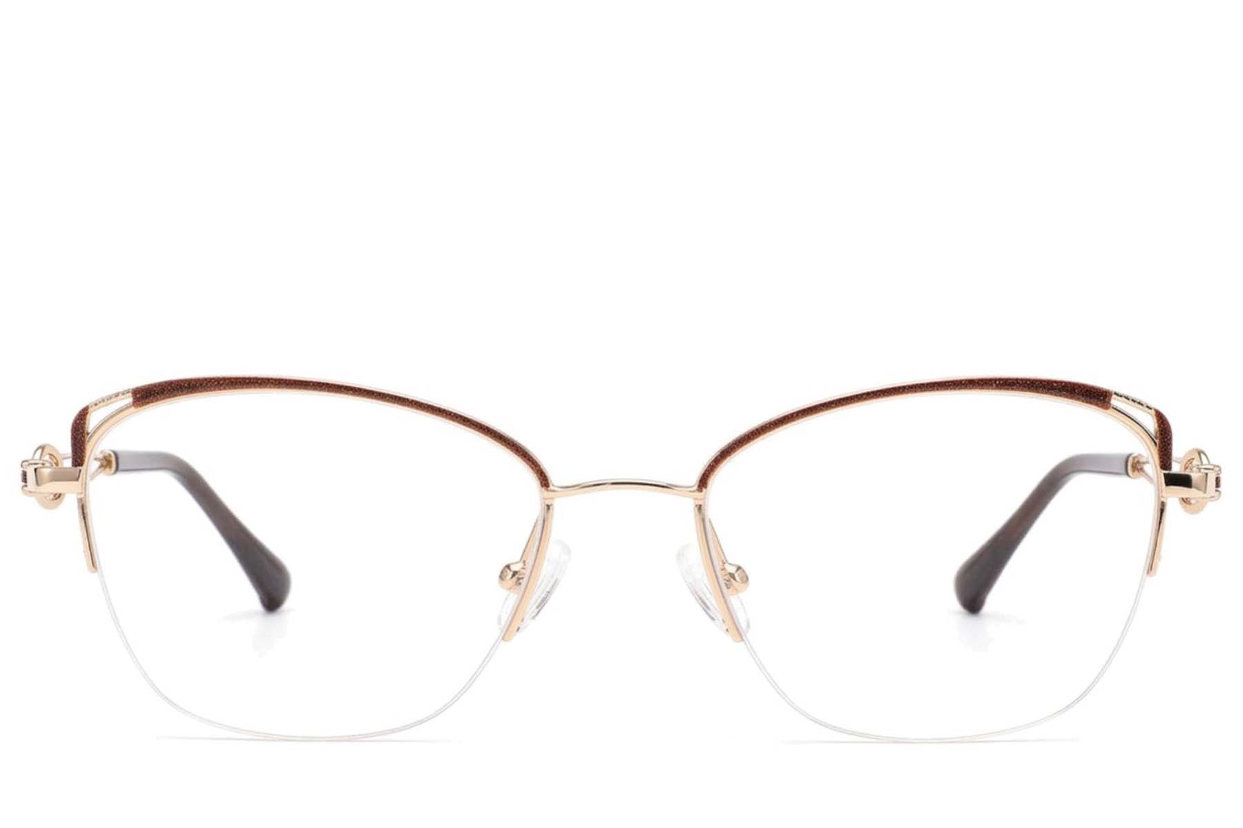 BS2012-2963_Brown_Semi-rimless_Metal_Glasses-front