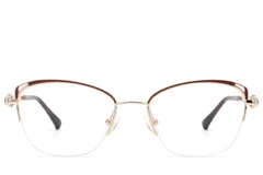 BS2012-2963_Brown_Semi-rimless_Metal_Glasses-front