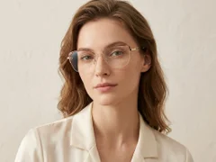 BS2012-2963_Brown_Semi-rimless_Metal_Glasses-tryon_female
