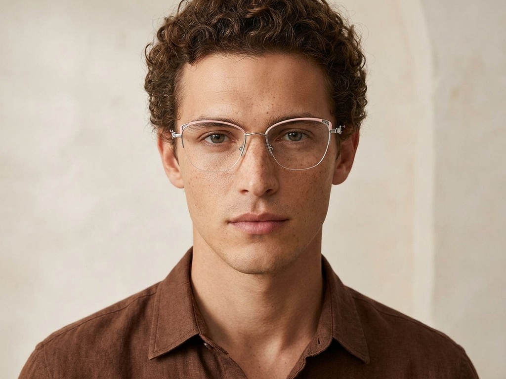 BS2012-2964_Pink_Semi-rimless_Metal_Glasses-tryon_male