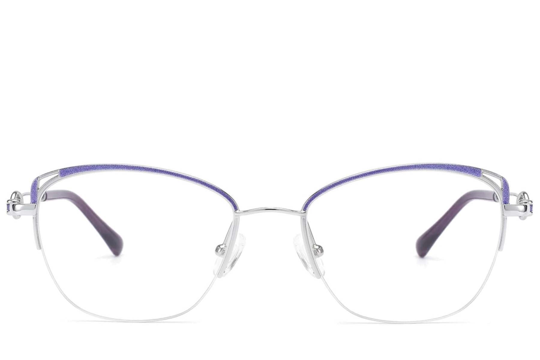 BS2012-2965_Purple_Semi-rimless_Metal_Glasses-front