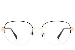 BS2012-2971_Black_Semi-rimless_Metal_Glasses_front