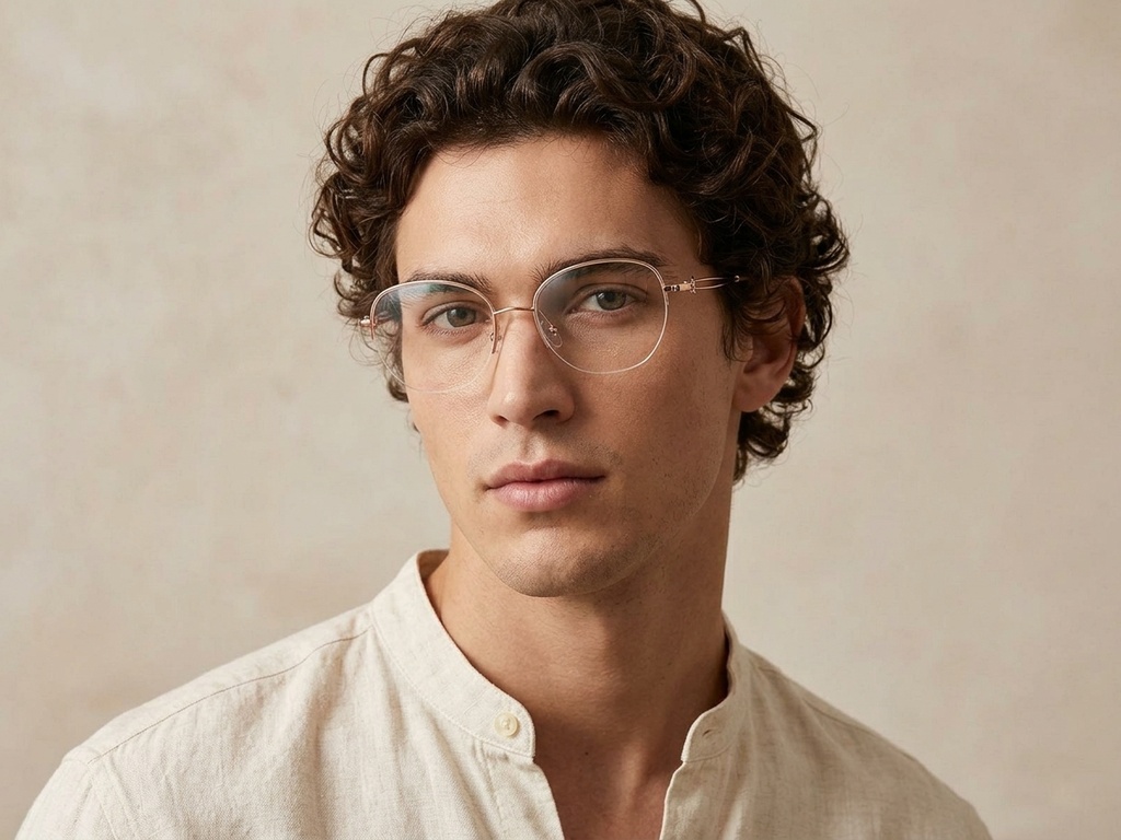 BS2012-2973_Pink_Semi-rimless_Metal_Glasses-tryon_male