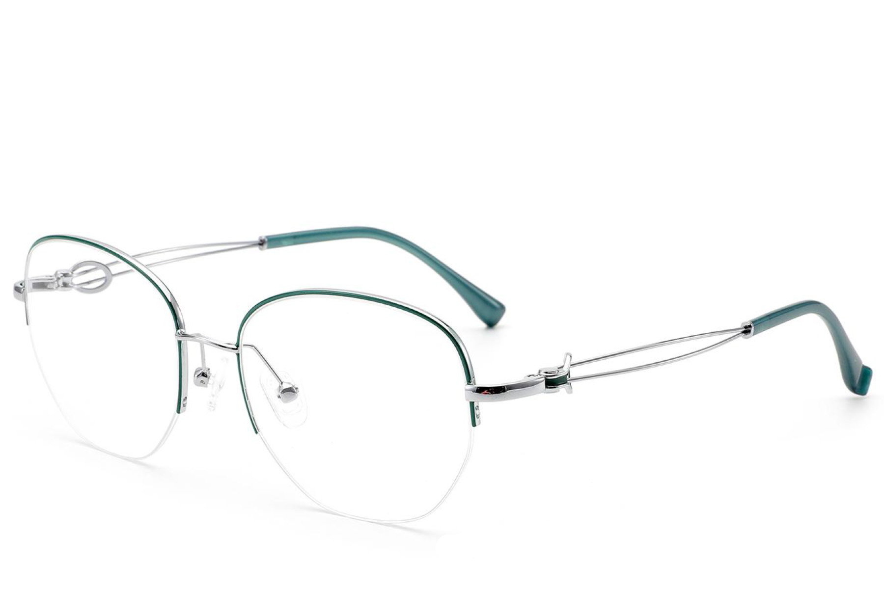 BS2012-2975_Green_Semi-rimless_Metal_Glasses_corner