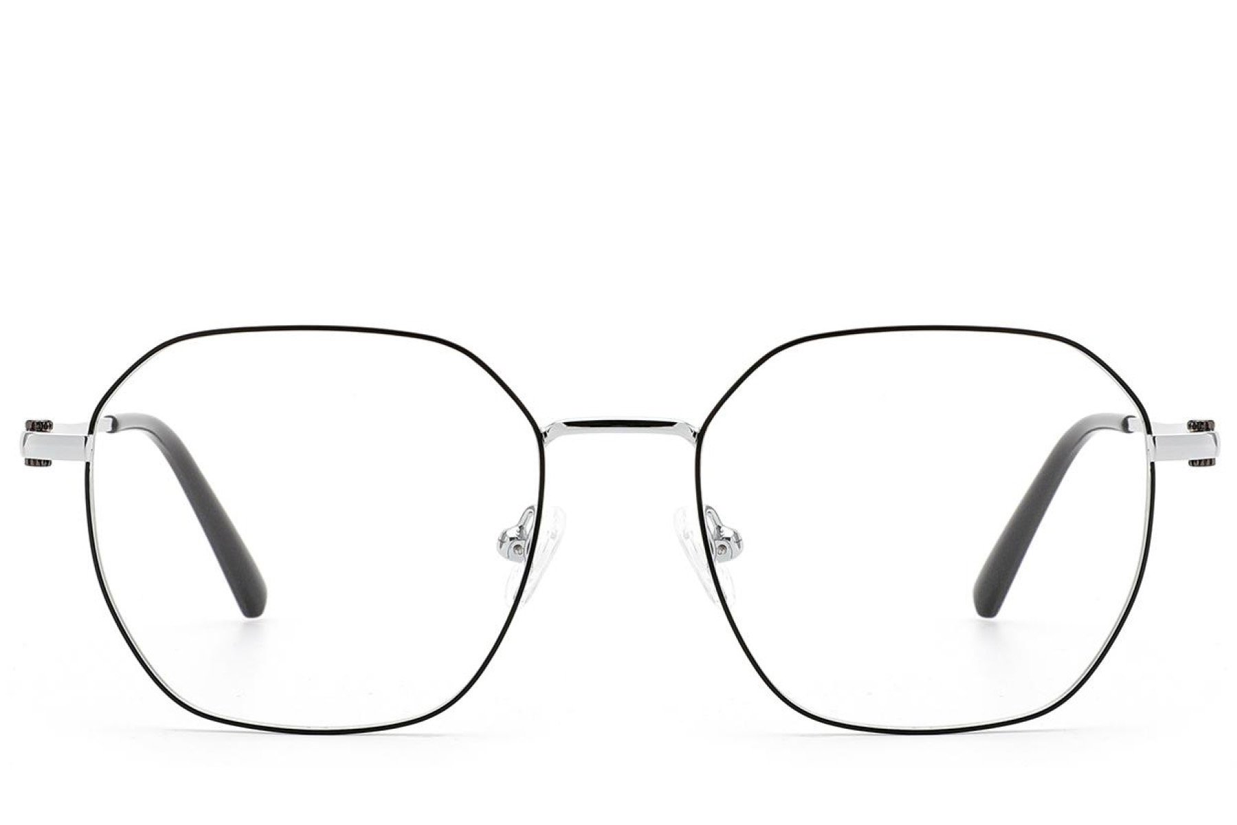 BS2012-2981_Black_Geometric_Metal_Glasses_front