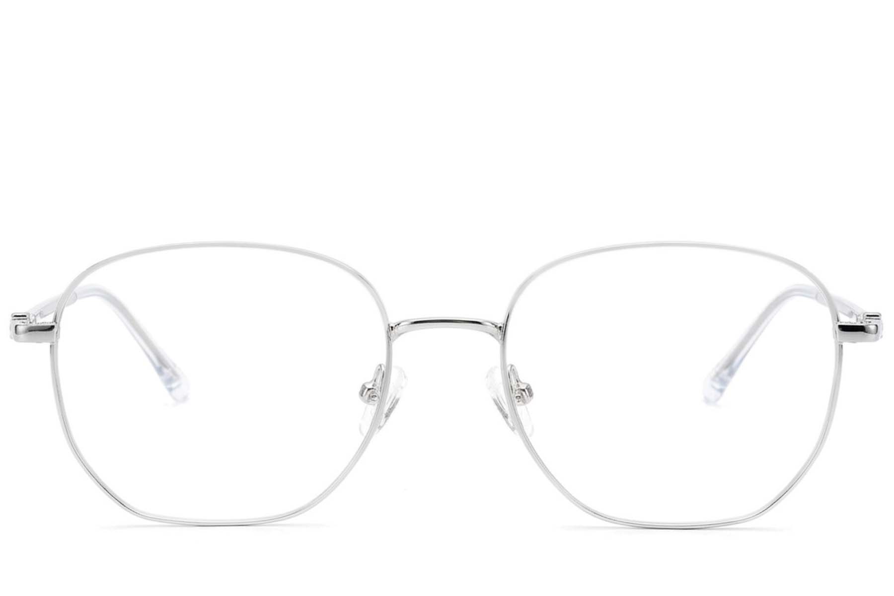 BS2012-2998_Silver_Rectangular_Metal_Glasses-front