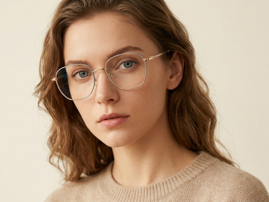 BS2012-3002_Golden_Rectangular_Metal_Glasses-tryon_female
