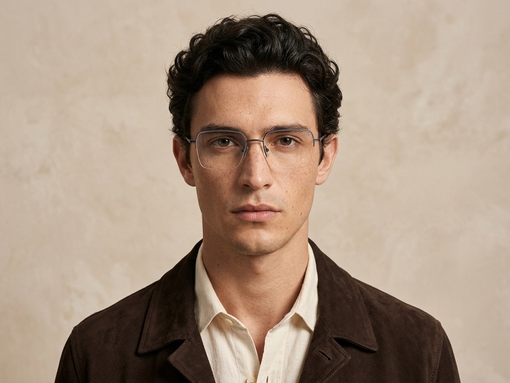 BS2012-3005_Grey_Semi-rimless_Metal_Glasses-tryon_male