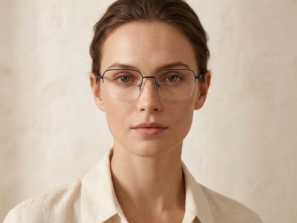 BS2012-3006_Blue_Semi-rimless_Metal_Glasses-tryon_female