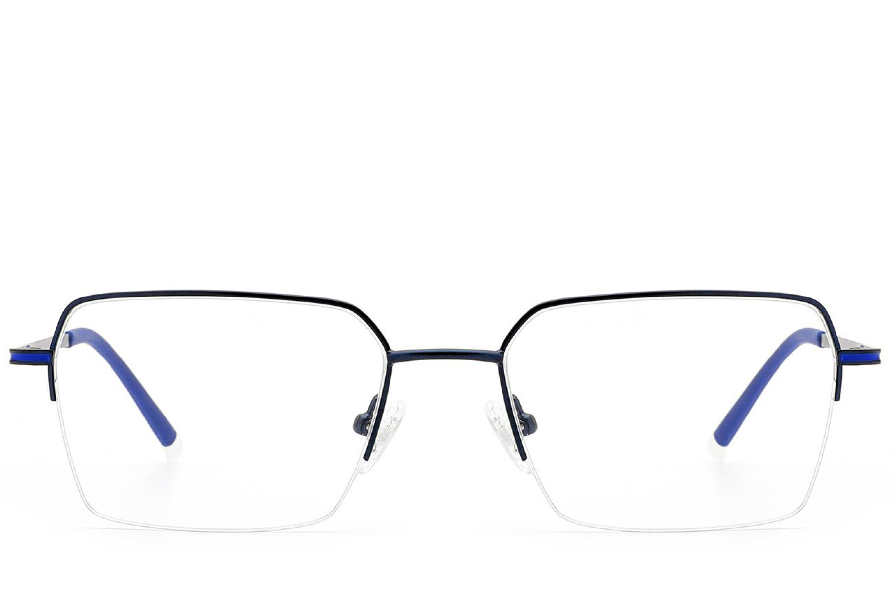 BS2012-3006_Blue_Semi-rimless_Metal_Glasses_front