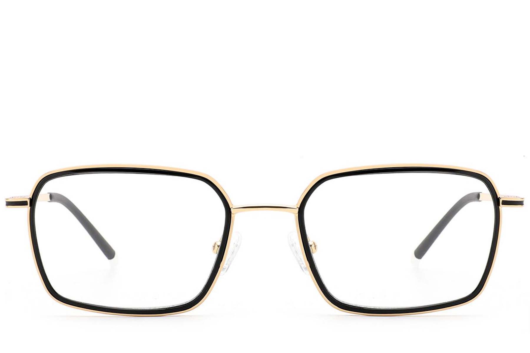 BS2012-3008_Black_Rectangular_Metal_Glasses_front