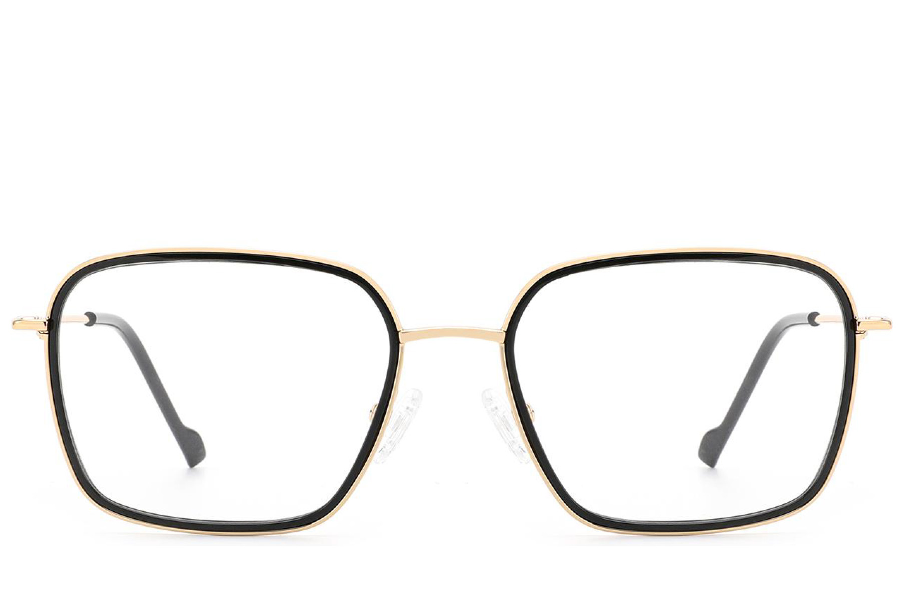 BS2012-3013_Black_Rectangular_Metal_Glasses_front