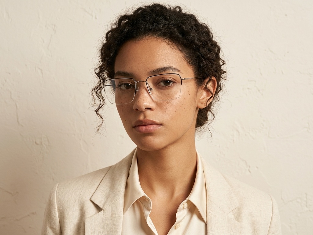 BS2012-3019_Grey_Semi-rimless_Metal_Glasses-tryon_female