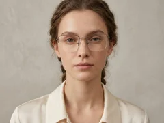 BS2012-3020_Brown_Semi-rimless_Metal_Glasses-tryon_female