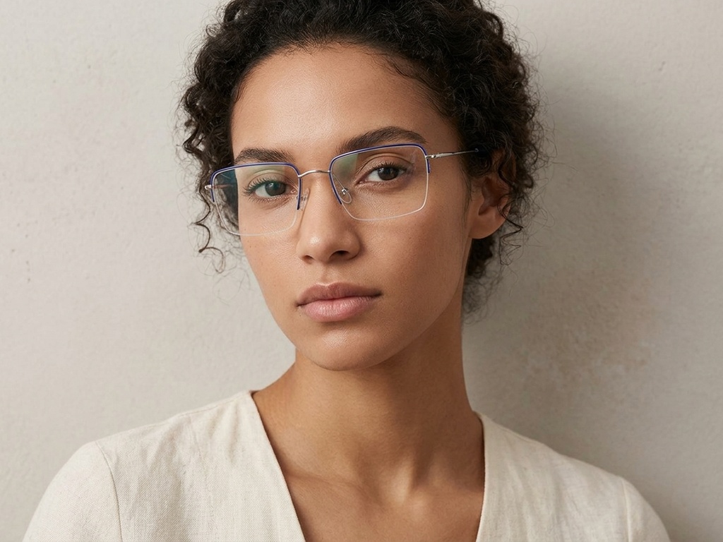BS2012-3021_Blue_Semi-rimless_Metal_Glasses-tryon_female