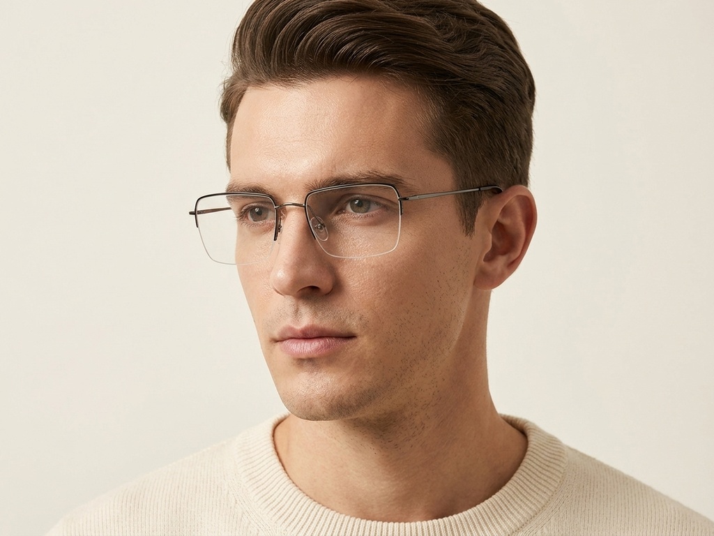 BS2012-3022_Black_Semi-rimless_Metal_Glasses-tryon_male