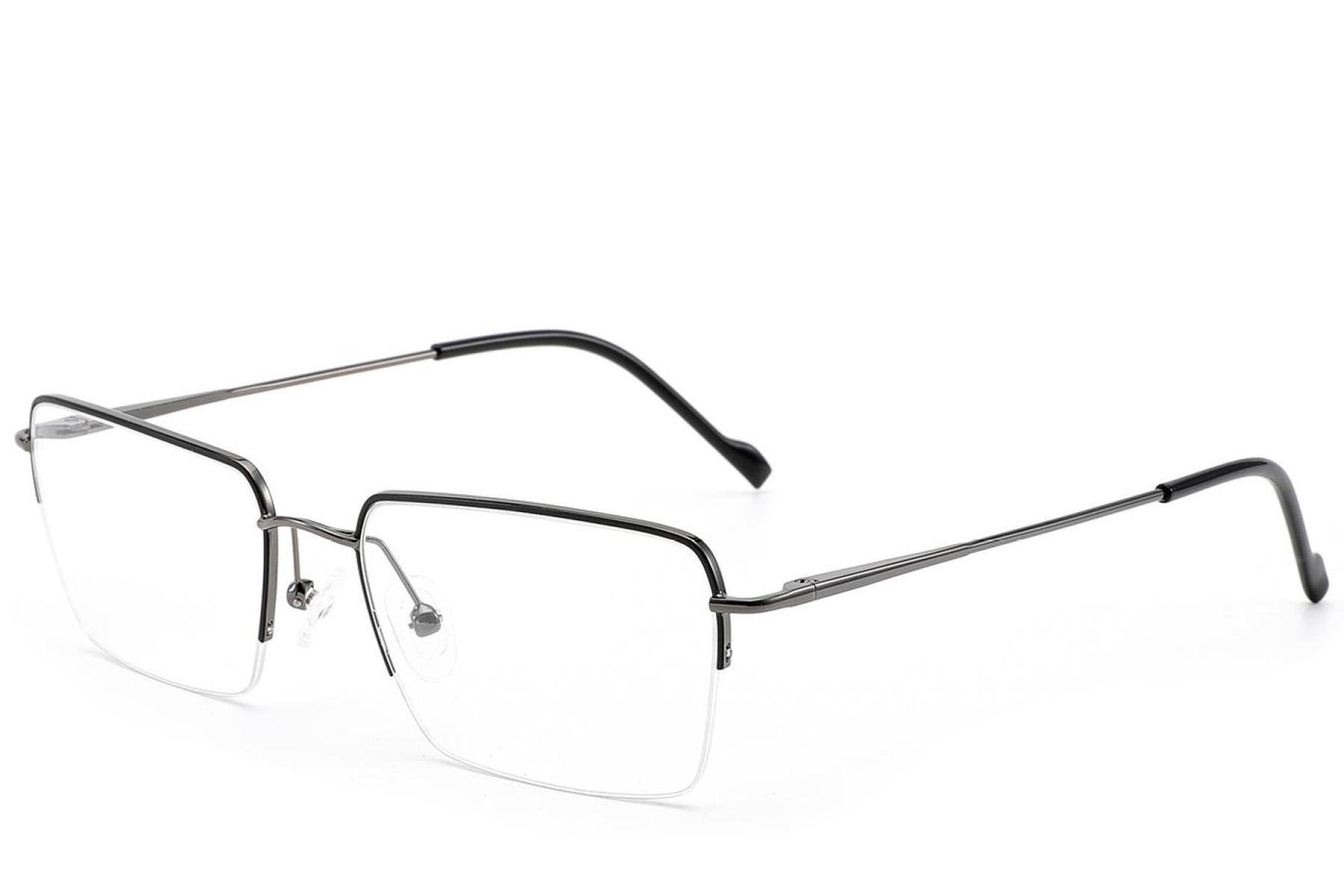 BS2012-3022_Black_Semi-rimless_Metal_Glasses_corner