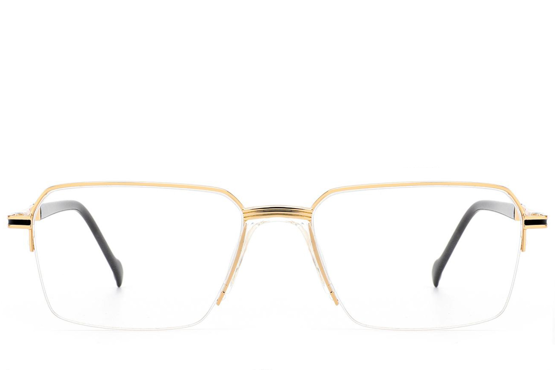 BS2012-3028_Golden_Semi-rimless_Metal_Glasses_front