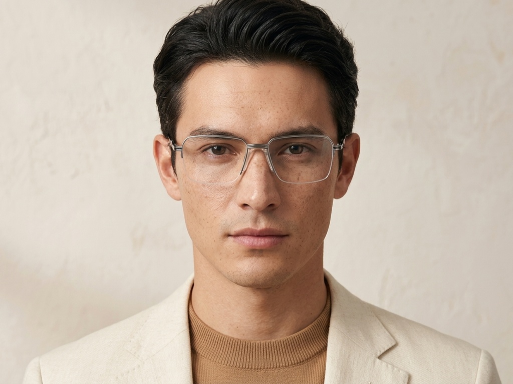 BS2012-3029_Grey_Semi-rimless_Metal_Glasses-tryon_male