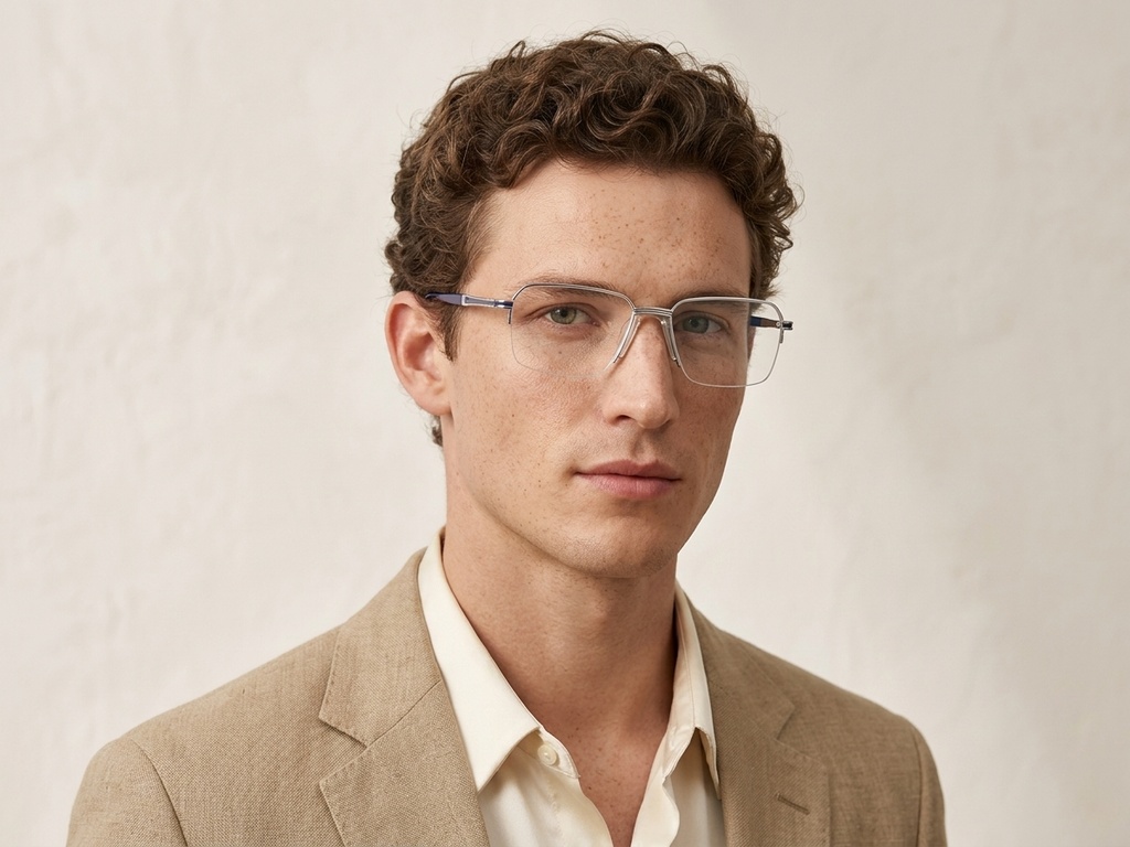 BS2012-3031_Silver_Semi-rimless_Metal_Glasses-tryon_male