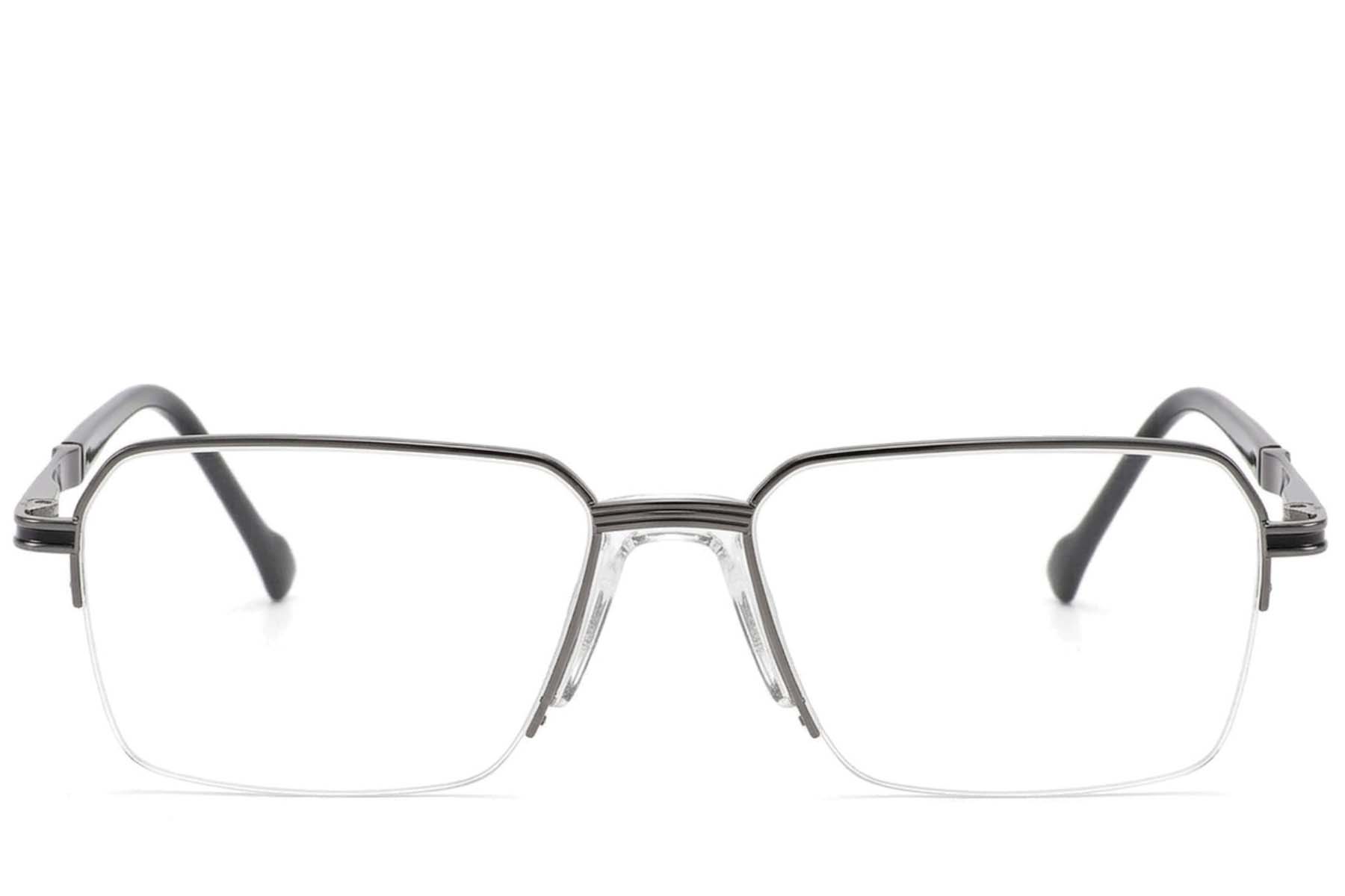 BS2012-3032_Grey_Semi-rimless_Metal_Glasses-front