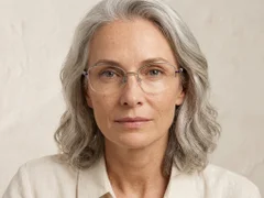 BS2012-3040_Silver_Semi-rimless_Metal_Glasses-tryon_female