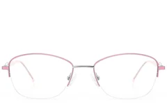 BS2012-3041_Pink_Semi-rimless_Metal_Glasses_front
