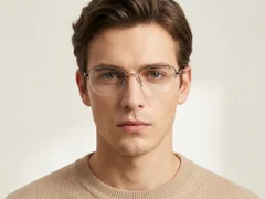 BS2012-3053_Black_Semi-rimless_Metal_Glasses-tryon_male