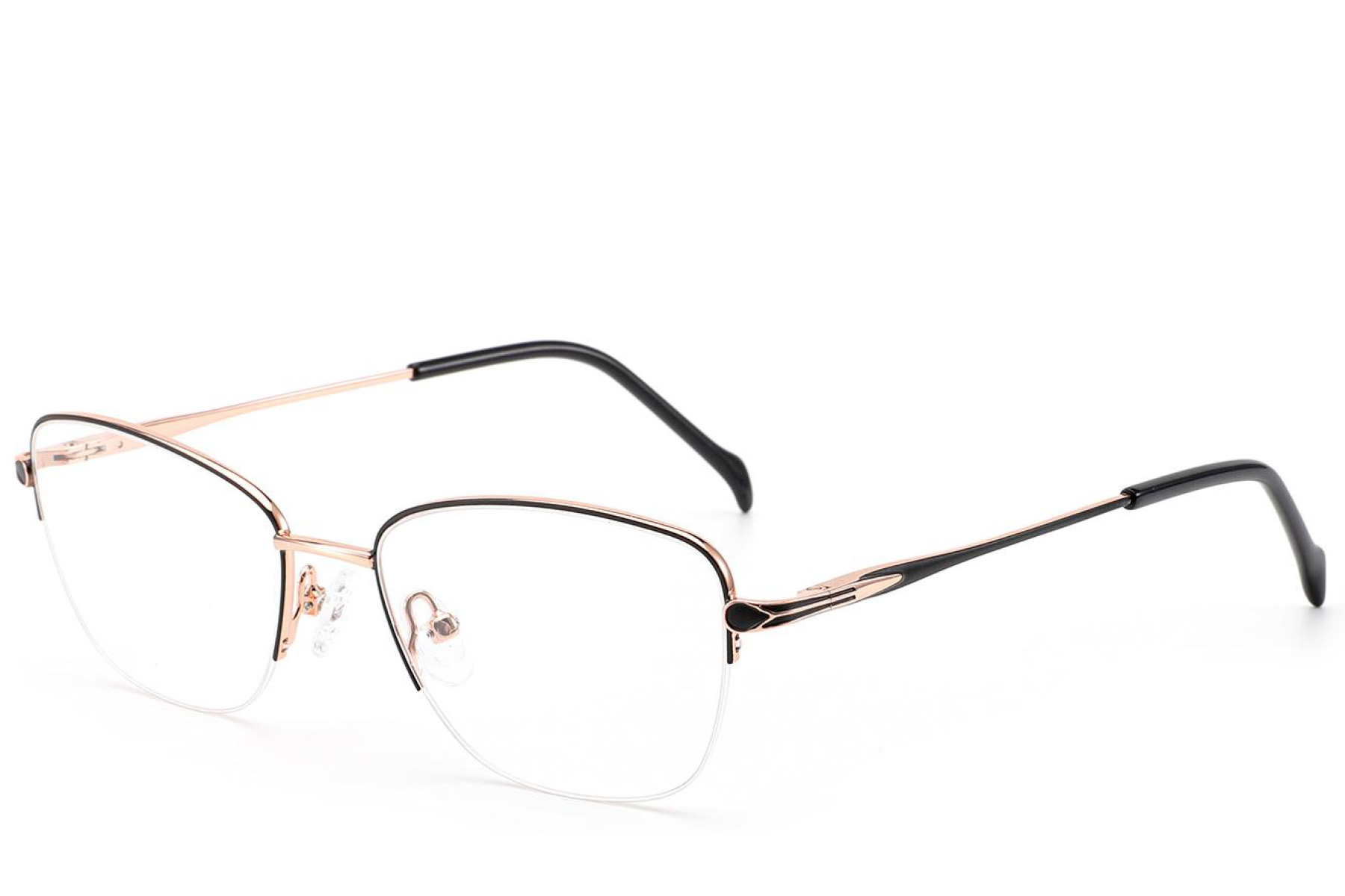 BS2012-3053_Black_Semi-rimless_Metal_Glasses_corner
