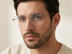 BS2012-3056_Pink_Semi-rimless_Metal_Glasses-tryon_male