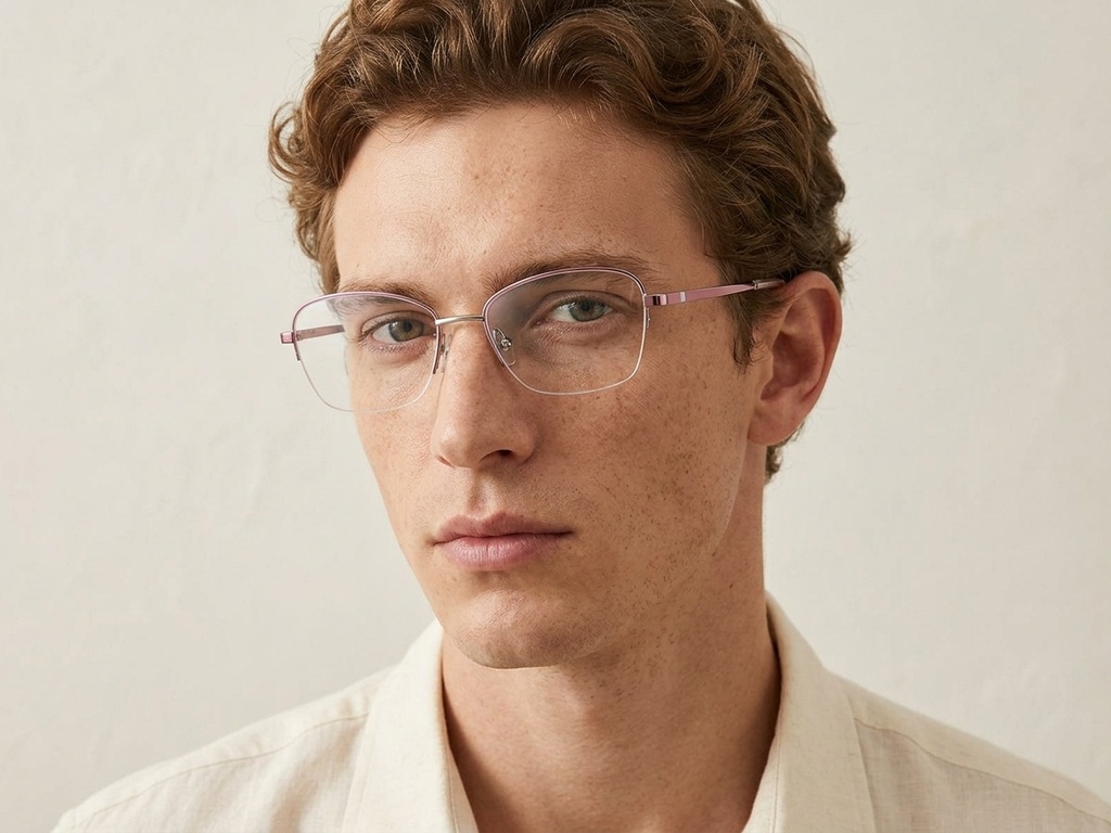 BS2012-3060_Pink_Semi-rimless_Metal_Glasses-tryon_male
