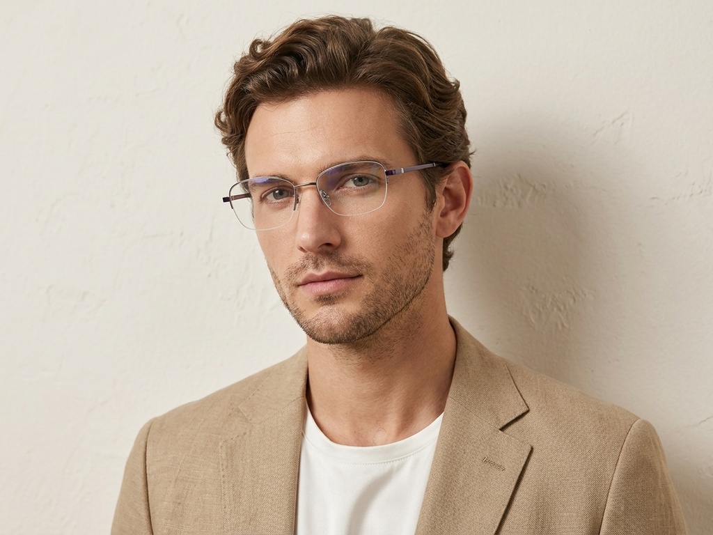 BS2012-3061_Silver_Semi-rimless_Metal_Glasses-tryon_male