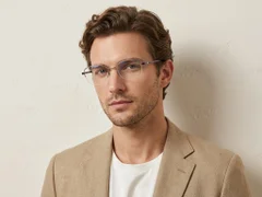 BS2012-3061_Silver_Semi-rimless_Metal_Glasses-tryon_male