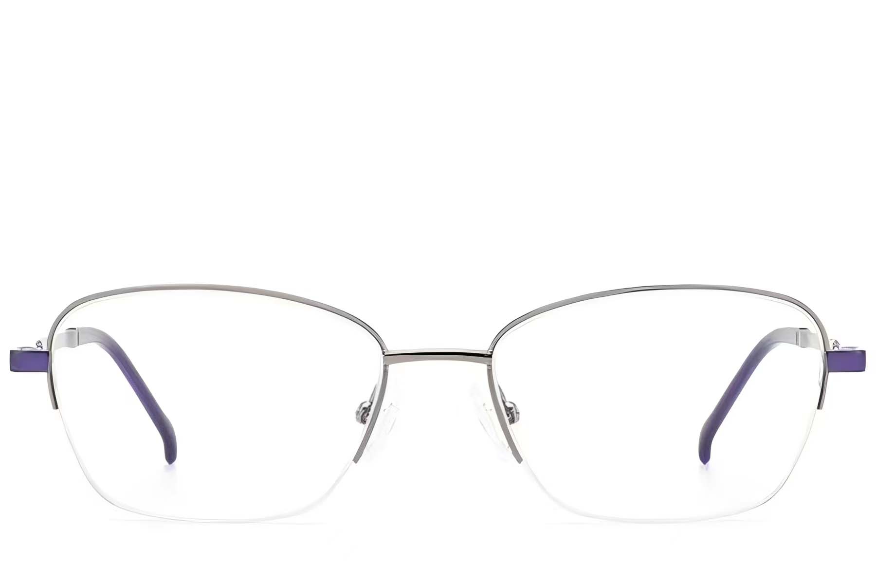 BS2012-3061_Silver_Semi-rimless_Metal_Glasses_front