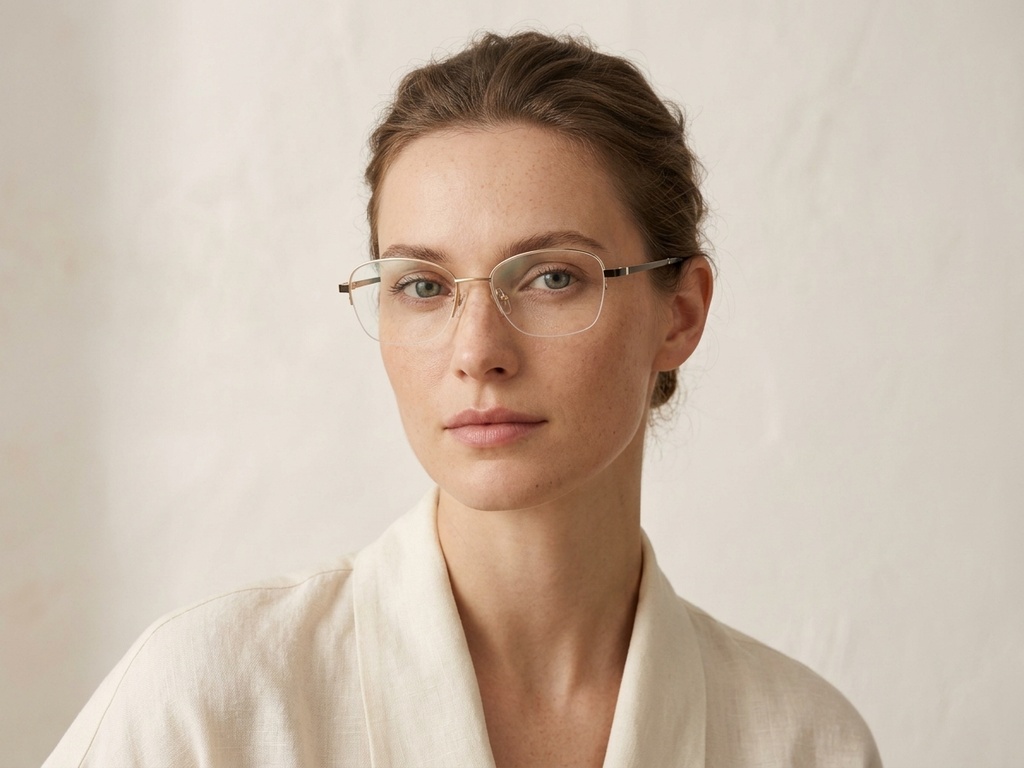 BS2012-3062_Golden_Semi-rimless_Metal_Glasses-tryon_female