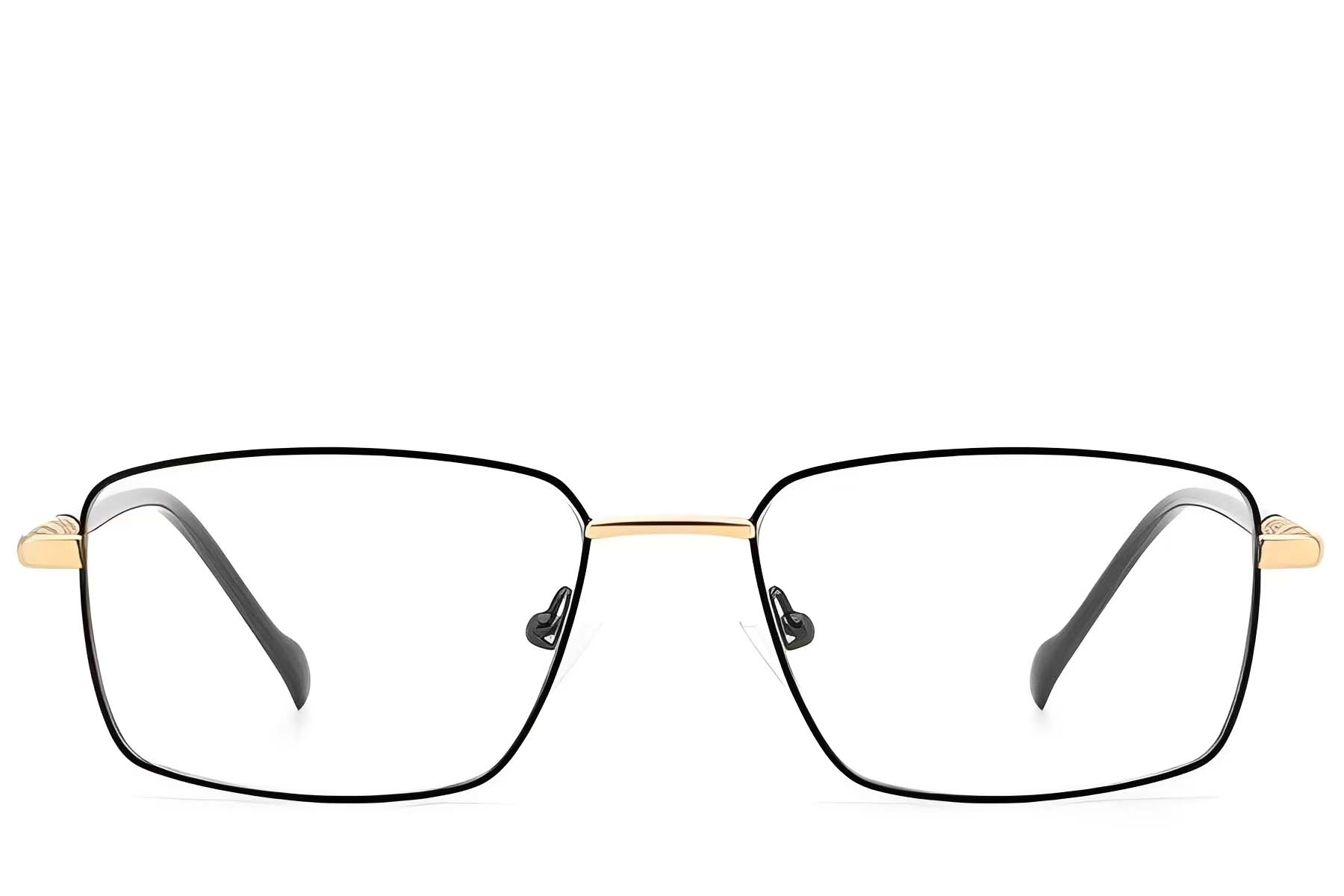 BS2012-3080_Black_Rectangular_Metal_Glasses_front