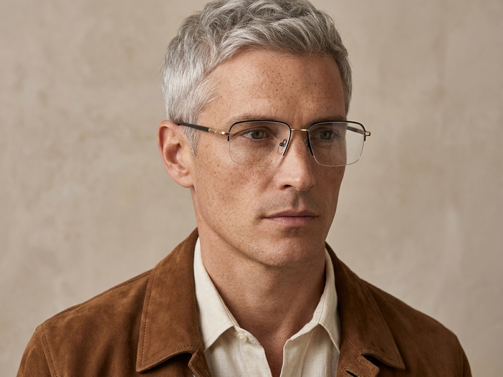 BS2012-3084_Black_Semi-rimless_Metal_Glasses-tryon_male