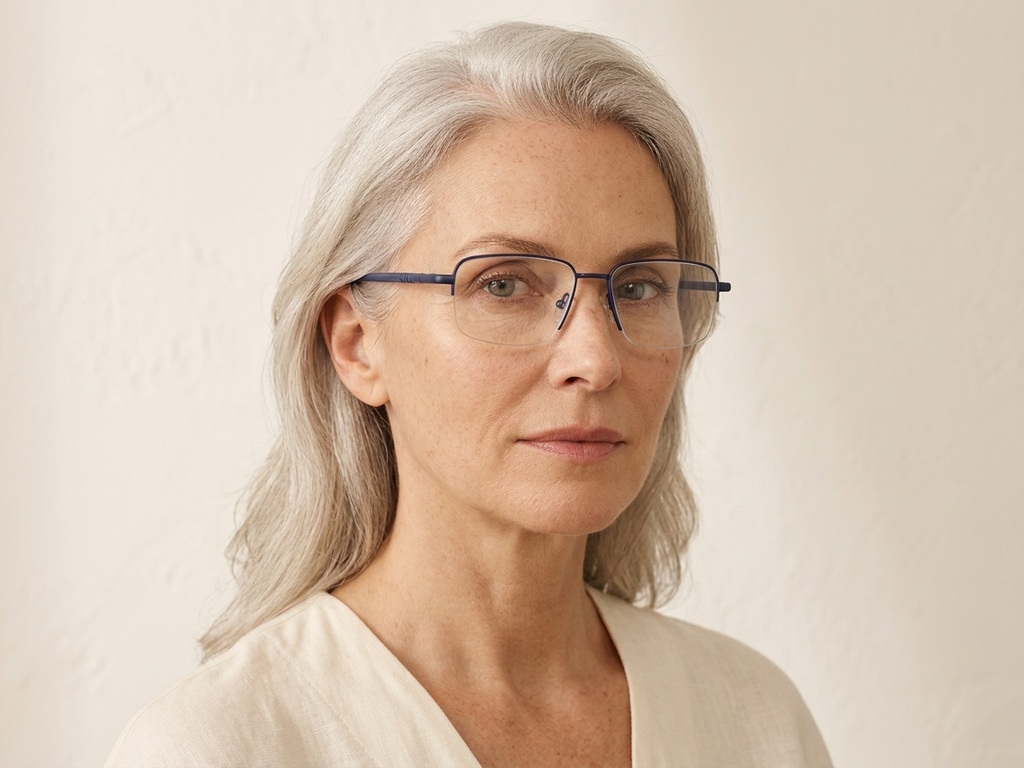 BS2012-3087_Blue_Semi-rimless_Metal_Glasses-tryon_female