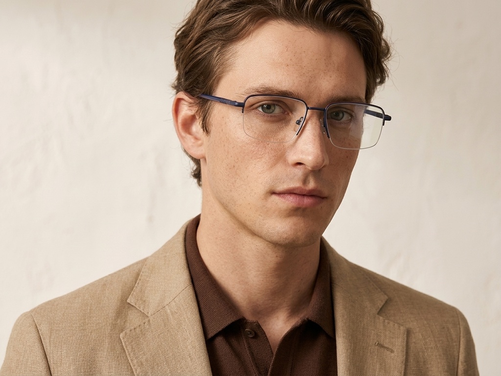 BS2012-3087_Blue_Semi-rimless_Metal_Glasses-tryon_male