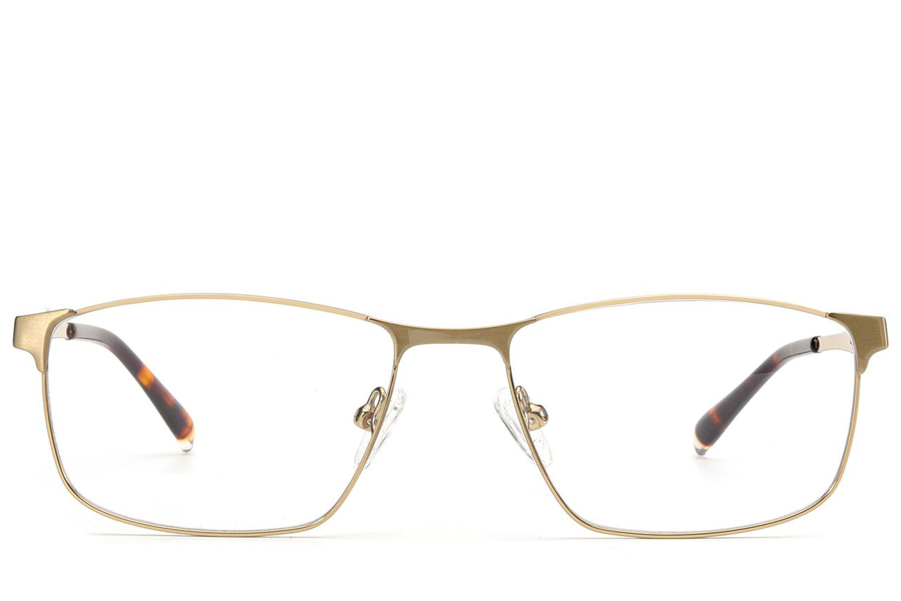 BS2012-3090_Golden_Rectangular_Metal_Glasses_front