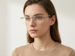 BS2012-3095_Golden_Semi-rimless_Metal_Glasses-tryon_female