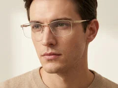 BS2012-3095_Golden_Semi-rimless_Metal_Glasses-tryon_male