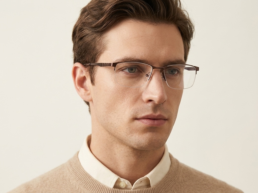 BS2012-3097_Brown_Semi-rimless_Metal_Glasses-tryon_male
