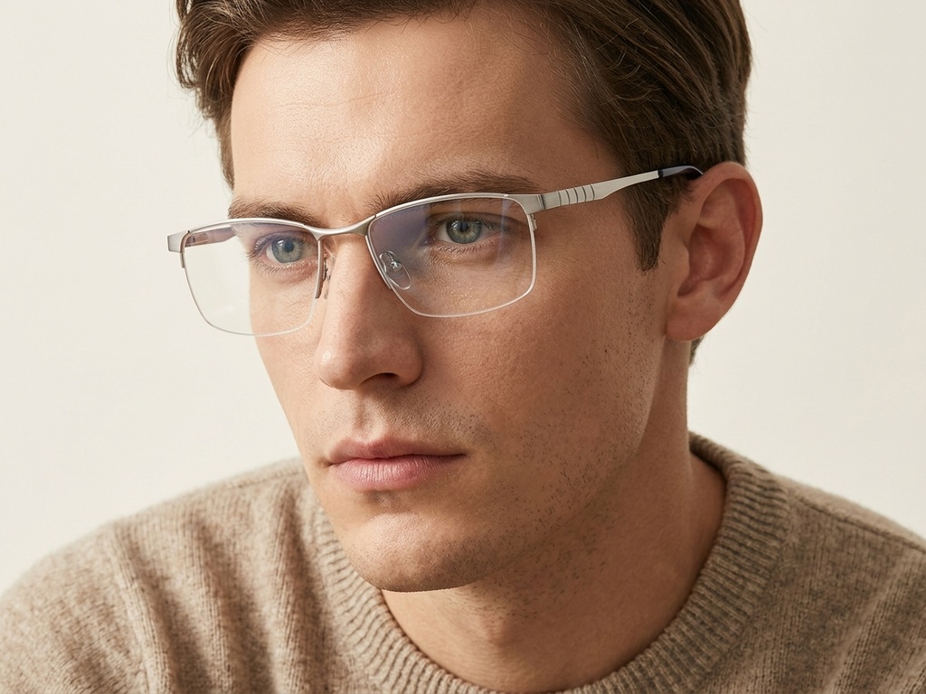 BS2012-3098_Silver_Semi-rimless_Metal_Glasses-tryon_male