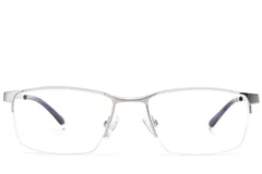 BS2012-3098_Silver_Semi-rimless_Metal_Glasses_front