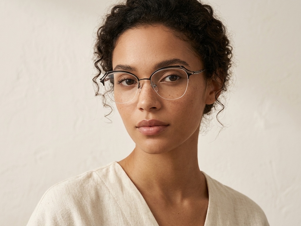 BS2012-3104_Black_Semi-rimless_Metal_Glasses-tryon_female